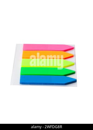 multicolored paper sticky notes isolated on white background Stock Photo
