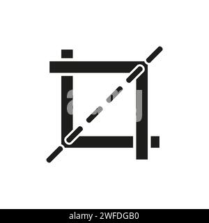 Crop glyph icon. Vector illustration. EPS 10. Stock image. Stock Vector