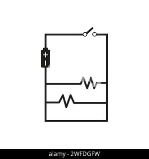 Wiring diagram icon. Vector illustration. EPS 10. Stock image. Stock Vector