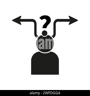 Uncertainty glyph icon. Vector illustration. EPS 10. Stock image. Stock Vector