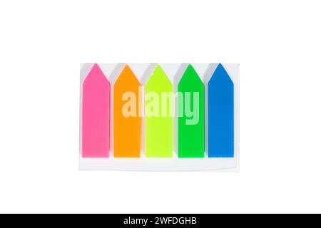 colorful paper sticky notes isolated on white background Stock Photo