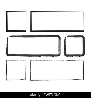 Free hand drawn rectangles and squares .Vector illustration. EPS 10. Stock image. Stock Vector