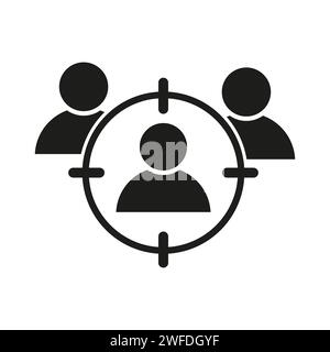 Headhunting, user icon. Customer, client targeting. Target audience. Vector illustration. EPS 10. Stock image. Stock Vector