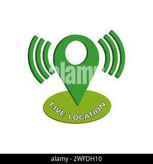 Live location. Pin location. Tracking position. Vector illustration. Stock image. EPS 10. Stock Vector
