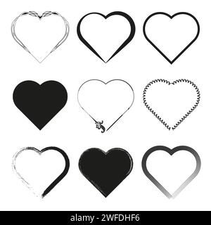 Heart and love icon. Vector illustration. EPS 10. Stock image. Stock Vector