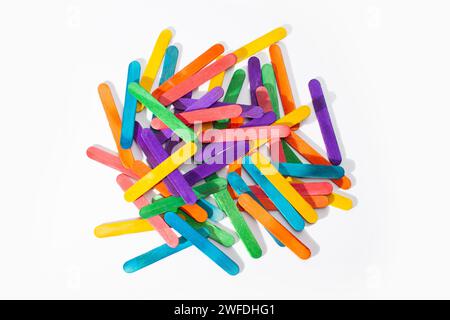 wooden sticks for children math isolated on white background Stock Photo