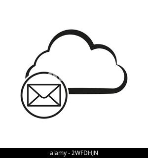 Cloud mail icon. Vector illustration. EPS 10. Stock image. Stock Vector