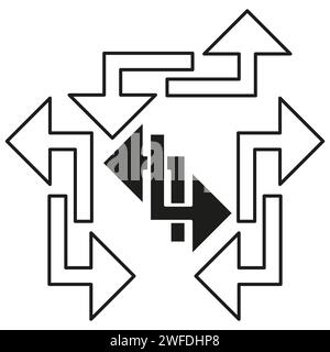 Arrow, direction indicator set icon. Vector illustration. EPS 10. Stock image. Stock Vector