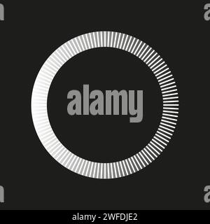 Round shape. White circle on a black background. Vector illustration. EPS 10. Stock Vector