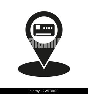 Ticket map marker icon. Vector illustration. EPS 10. Stock image. Stock Vector