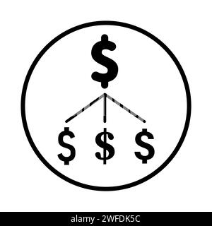 Financial structure rounded icon. Vector illustration. EPS 10. Stock image. Stock Vector