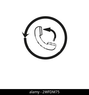 Phone call refresh icon. Vector illustration. EPS 10. Stock image. Stock Vector