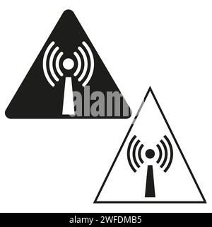 Radio waves hazard warning sign. Vector illustration. EPS 10. Stock image. Stock Vector
