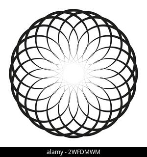 Circular geometric motif, element. Concentric circles abstract shape. Vector illustration. EPS 10. Stock image. Stock Vector