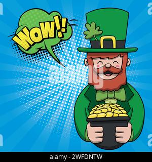 Beer Leprechaun pop art style vector image Stock Vector