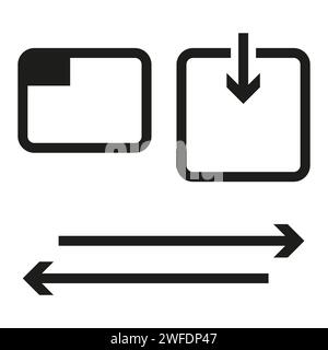 Set of 3 icons Actions. Vector illustration. EPS 10. Stock image. Stock Vector