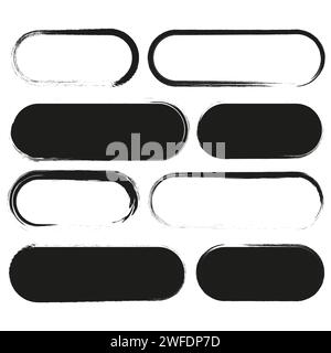 Rectangular exclusive figures. Long vertical frames. Brush rectangles of different sizes. stock image. Stock Vector