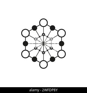 Molecule icon for scientists. Network and connection of people in the community symbol. Vector illustration. EPS 10. Stock image. Stock Vector