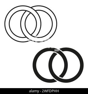 Interlocking circles. Vector illustration. EPS 10. Stock image. Stock Vector