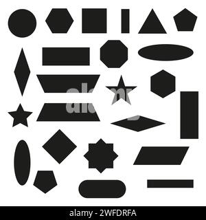 Set of simple geometric shapes. Rectangle, circle, triangle. Vector illustration. EPS 10. Stock image. Stock Vector