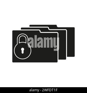 Locked folder icon. Vector illustration. EPS 10. Stock image. Stock Vector