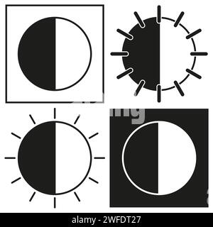 Contrast icon. Light shade setting icon. Vector illustration. EPS 10. Stock image. Stock Vector