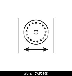 Cable thickness icon. Vector illustration. EPS 10. stock image. Stock Vector