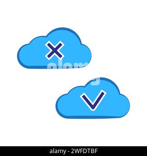 Icons in the form of a cloud with a cross and daw. Vector illustration. EPS 10. Stock image. Stock Vector