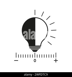 level light icon. control scale for bright. adjustment brightness. electric bulb energy. regulation contrast. Vector illustration. stock image. EPS 10 Stock Vector