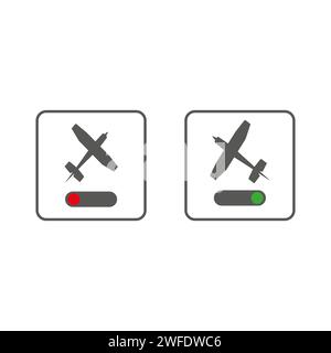 Airplane mode or flight mode on the phone. Airplane mode on, off. Vector illustration. Eps 10. Stock image. Stock Vector