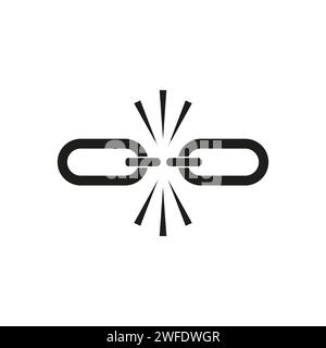Broken link icon. Broken chain link symbol. Vector illustration. EPS 10. Stock image. Stock Vector