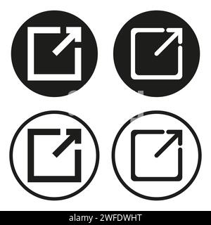 External link symbol icon. Download, Share icons. Link icon. Vector illustration. EPS 10. Stock image. Stock Vector