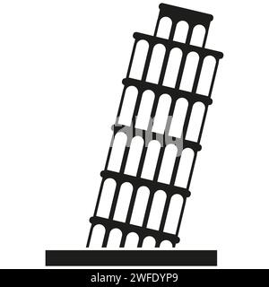 Pisa Tower icon. Leaning tower of Pisa icon. Vector illustration. Eps 10. Stock image. Stock Vector
