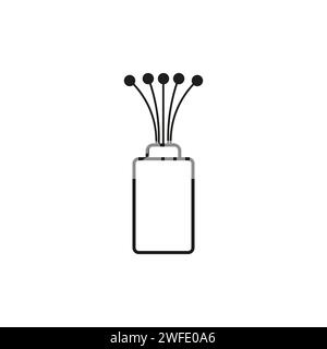 Fiber optic cable icon. Vector illustration. Eps 10. Stock image. Stock Vector