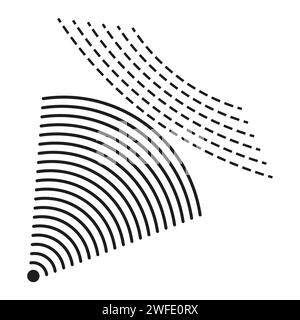 Sonar signal wave icon. Sound navigation ranging symbol. Vector illustration. EPS 10. Stock image. Stock Vector