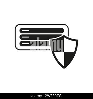 Database shield icon. Vector illustration. EPS 10. Stock image. Stock Vector
