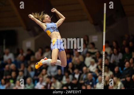 Ostrava, Czech Republic. 30th Jan, 2024. Tina Sutej of Slovenia competes in women's pole vault at the Czech Indoor Gala meet, part of the World Athletics Indoor Tour Gold, in Ostrava, Czech Republic, January 30, 2024. Credit: Vladimir Prycek/CTK Photo/Alamy Live News Stock Photo