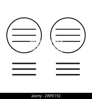 Menu icon. Web menu icon. Stripes in a circle. Menu bars in a circle. Vector illustration. Eps 10. Stock image. Stock Vector