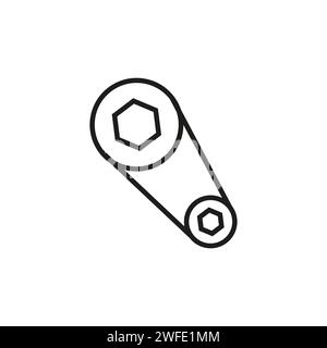 Car timing belt line icon. Vector illustration. EPS 10. stock image. Stock Vector