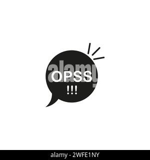 Speech bubble with oops text icon. Vector illustration. stock image. EPS 10. Stock Vector