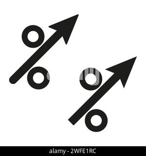 Percent increase icon. Consist of up arrow and percent sign. Vector illustration. stock image. EPS 10. Stock Vector