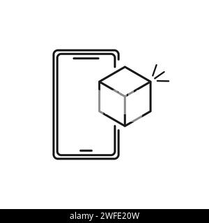 Augmented reality icon. Phone virtual app. Vector illustration. EPS 10. stock image. Stock Vector