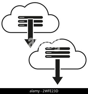 Cloud flat icon Computer backup icon. Cloud storage for data, music, movies. Vector illustration. EPS 10. stock image. Stock Vector