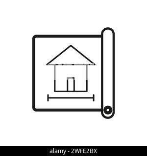 House blueprint icon. Architectural concept. Vector illustration. Eps 10. Stock image. Stock Vector
