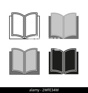 Book icon set. Vector illustration. EPS 10. Stock image. Stock Vector