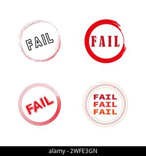 failed sign. unsuccessful symbol. failure icon. Vector illustration. EPS 10. stock image. Stock Vector