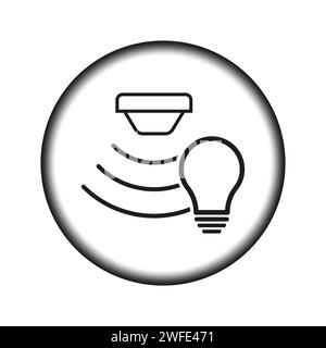 Light sensor icon, smart detector. Vector illustration. EPS 10. Stock image. Stock Vector