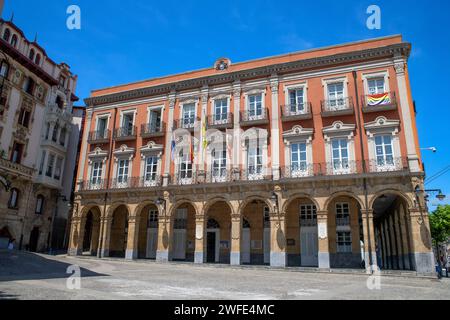 Town hall of Portugalete, Bilbao province, Basque Country, Euskadi, Spain.  Portugalete is a town lying to the west of Bilbao in the province of Bisca Stock Photo