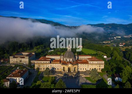 Aerial view of Shrine and Basilica of Loyola, between the towns of ...