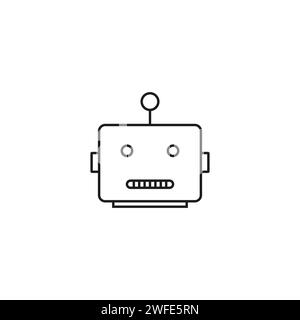 Bot line icon. Robot help icon. Vector illustration. Eps 10. Stock image. Stock Vector
